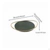 Oval Metal Tray Shallow Tabletop Open Handle Frame for Living Room Ss Wood
