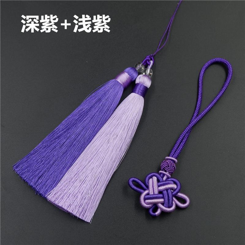 

Двухцветная кисточка с китайским узлом, кисточка против морщин в китайском стиле, кисточка с китайским узлом, подвеска в этническом стиле, ухо из ледяного шелка. two-color auspicious knot + tassel