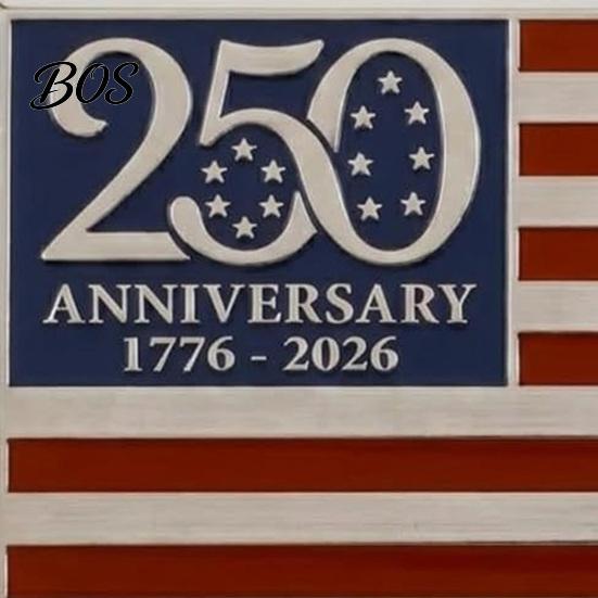 High Quality Metal Decal 250th Anniversary Flag Emblem, Patriotic Red Blue White Auto Badge, 1776-2026 Stars And Stripes Badge America 3D Car