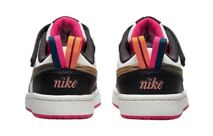 Nike Court Borough 2 Low 2 SE Leather Casual Low top Skateboard Shoes White Black Pink Children Aged 3 7 Years Old DJ0041-100