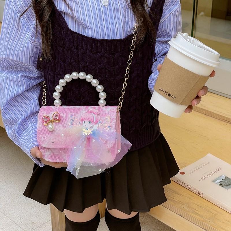 Stylish Charming And Handbag For Girls Featuring Princess Theme And Bow Adorable