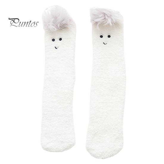 Mid Calf Socks 1 Pair Adults Cartoon Cat Rabbit Alpaca Giraffe Chick Fuzzy Fluffy Thickened Coral Fleece Stretchy Keep Warm Autumn Winter Floor