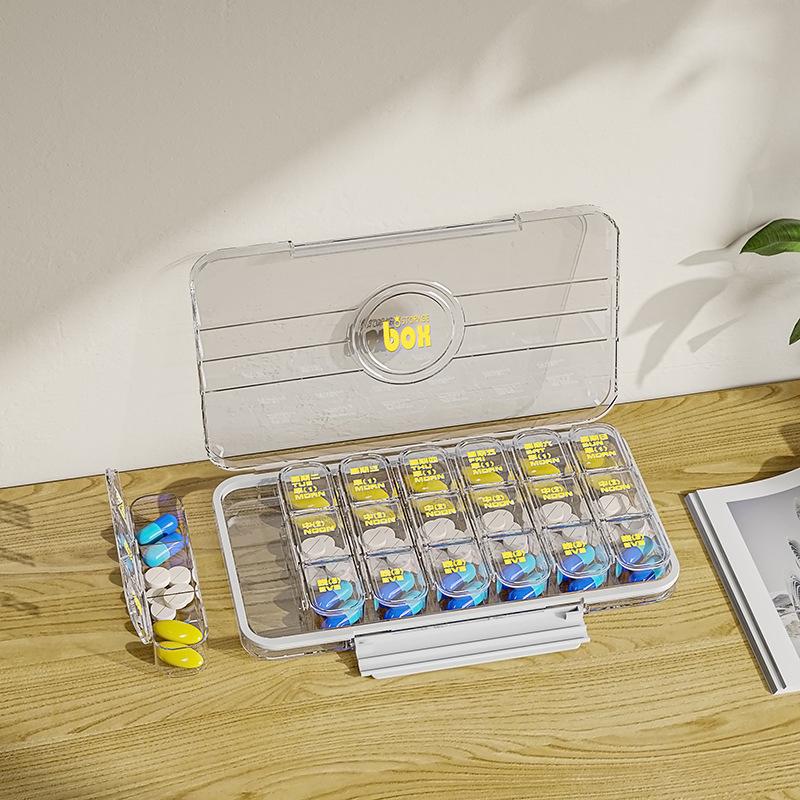 7-Day Travel Pill Organizer: Large Print, Three Daily Reminders for Elderly