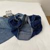 Damen-Umhängetasche mit Farbblock-Muster, Denim-Umhängetasche, große Kapazität, Unterarmtasche