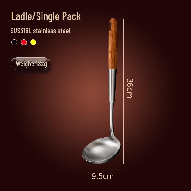 WZ 316 Stainless Steel Pear Wood Kitchen Utensils One Size