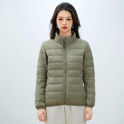 Damen 90-Fleece einfarbige Damenbekleidung Stehkragen nahtlose klebegepresste Daunenjacke kurze Jacke in Übergröße