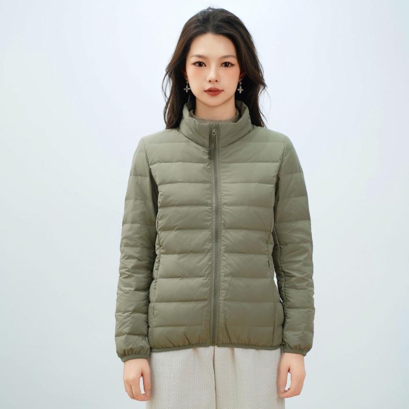 Women's 90-fleece solid-color women's clothing stand-up collar seamless glue-pressed down jacket short large-size jacket