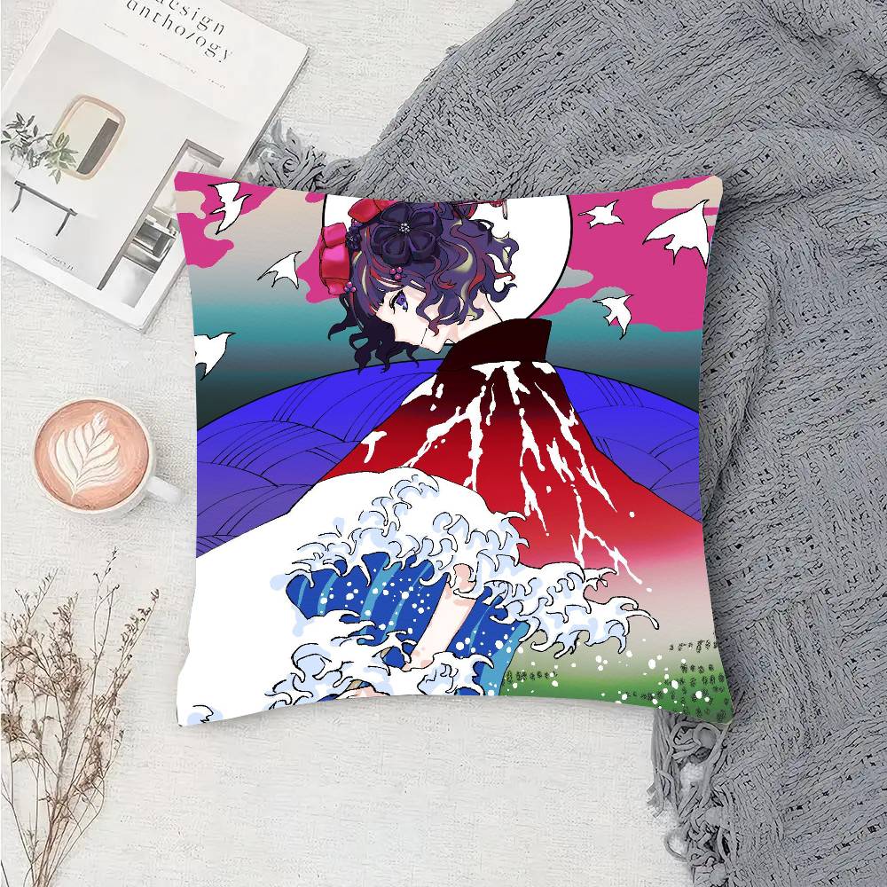 Katsuhita Hokusai Animated Game Fate Grand Order Pillow Case Fashion Square Pillowcase Bedroom Sofa Room Ins Decoration Leisure