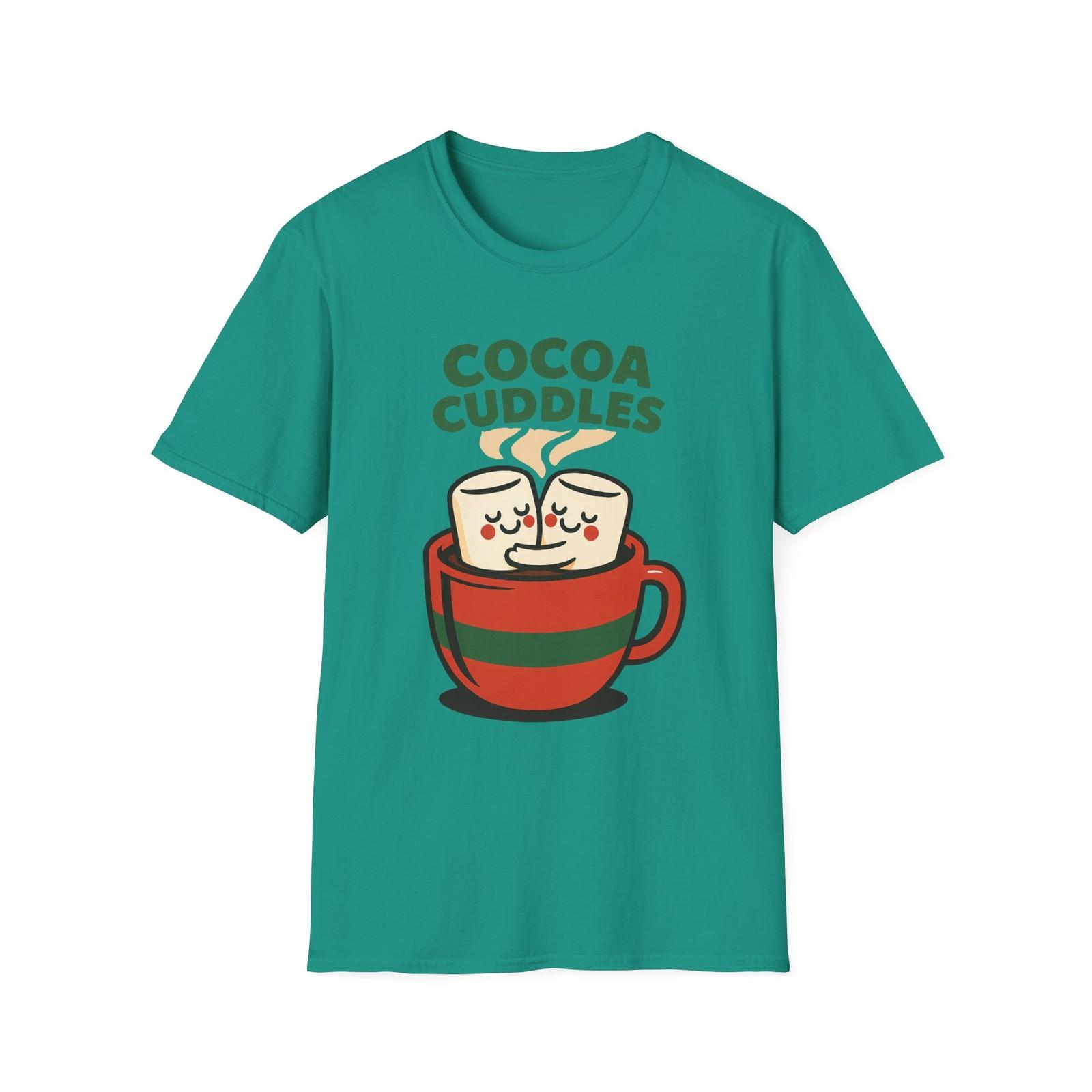 Unisex Softstyle T-Shirt Mens Womens Tees Top Marshmallow Hug Cocoa Mug Funny Holiday Cozy Christmas S