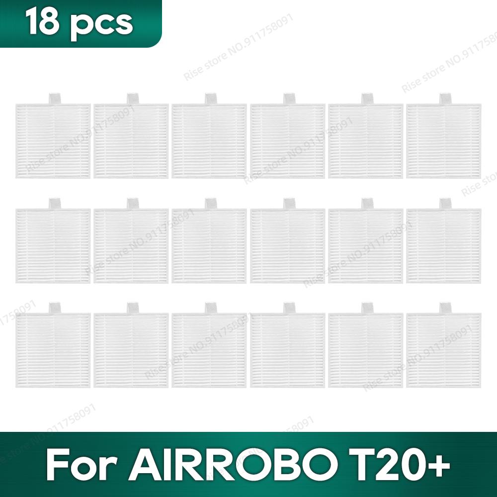 Fit for AIRROBO T20+ / T25+ / T30+ / L40+ / L50+ / L60+ / FIXR T20 Accessories Main Brush Hepa Filter Dust Bag Mop Washcloth