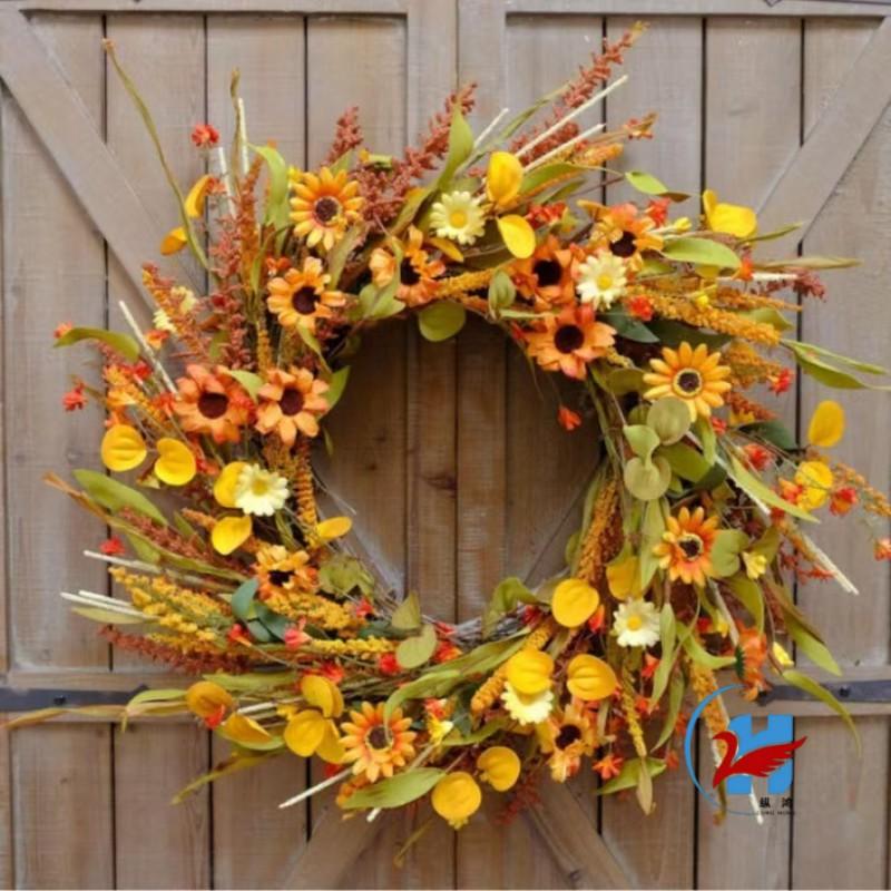 Wieniec z tulipanów Ozdoba wisząca Walentynki Wielkanoc Dekoracja Plastikowy girlanda kwiatowa 40/45/50cm