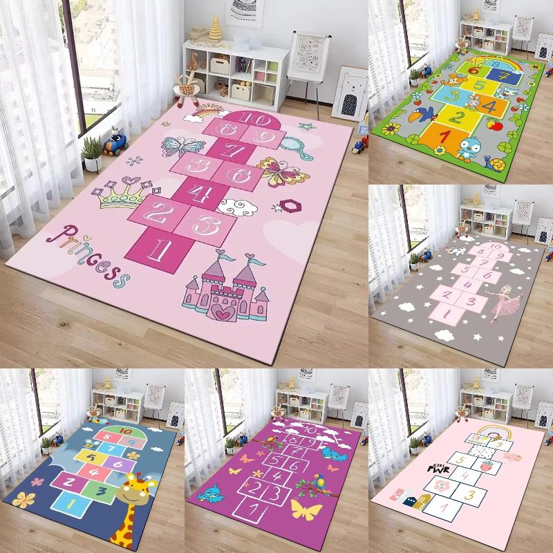 Hüpfspiel Indoor Cartoon Eltern-Kind Spiel Dekoration Teppich Schlafzimmer Bettseite Kinder Zahlenspiel Zimmerdekoration Fußmatte