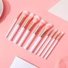 10-Piece Marble Makeup Brush Set: 5 Large & 5 Small Brushes for Eyeshadow & Blush - Perfect for Beginners