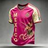 Men's Mexico Soccer Print Short Sleeve T-Shirt Casual Graphic Tee