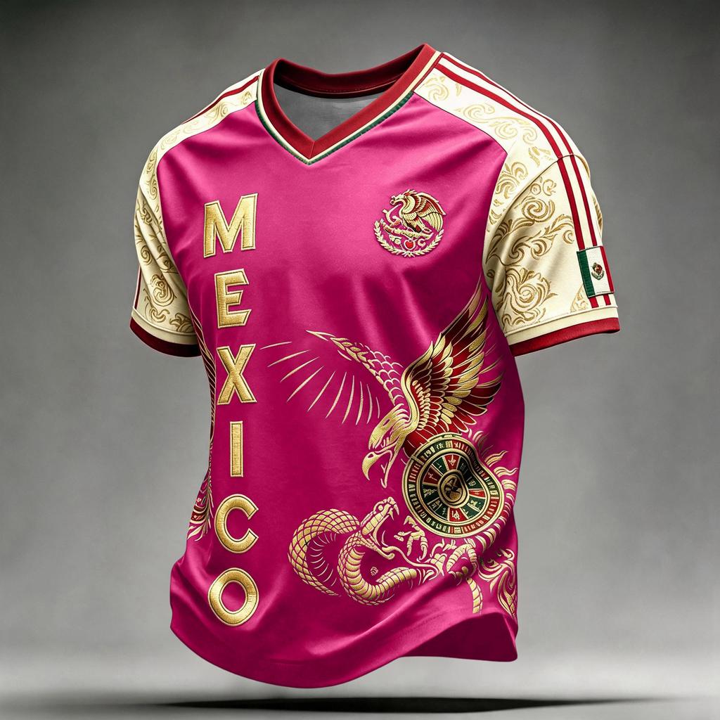 Men's Mexico Soccer Print Short Sleeve T-Shirt Casual Graphic Tee