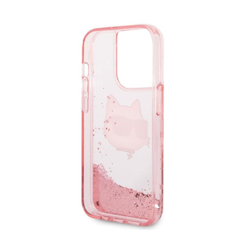 Karl Lagerfeld Liquid Glitter Nft Choupette Head - Etui Iphone 14 Pro (Różowy)