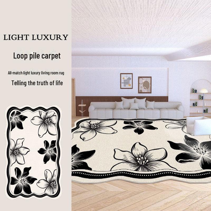 Nordic Velvet Non-Slip Living Room Carpet - Simple, Luxurious Floor Mat for Sofa, Office & Bedroom