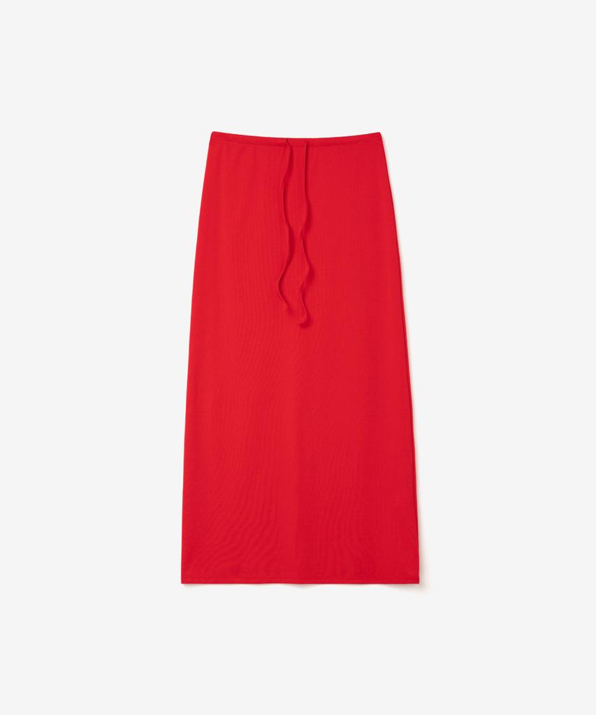 Ieoning Essential Rib Maxi Skirt, Red
