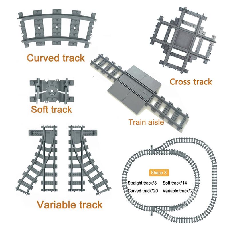 City Train Buffer Strar Stop Parts Train Station Building Blocks MOC Technical Creative Bridge Leduo Assembles Particles Toys