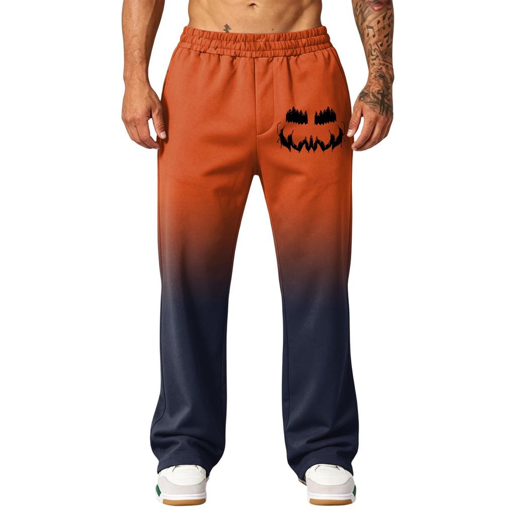 Men's Loose Wide Leg Jogger Sweatpants with Pockets Printed Casual Athletic Pants