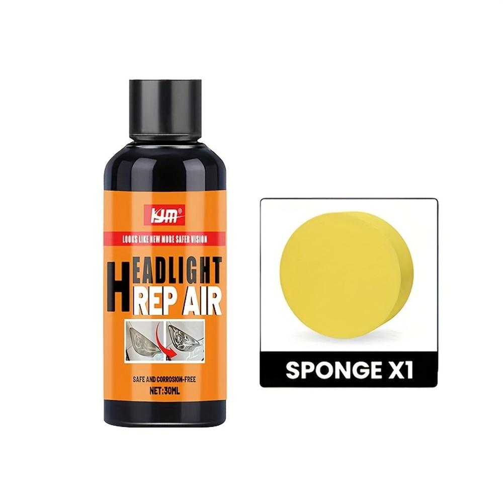 

KJM Headlight Refurbishing Kit - Fast-Acting Scratch & Yellowing Remover, 90% Brightness Restoration, Chemical-Free Plastic Mate