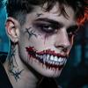 Fake Halloween Tattoo Sticker Scary Bloodiness Temporary Scar Stickers  Haunted House