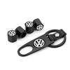 Auto Reifenventilkappe Radventilkappenabdeckung mit Schraubenschlüssel Schlüsselanhänger Für Volkswagen B7 B6 B5 Golf 4 5 6 Polo Passat CC Jetta Mk6 Tiguan Gol Cross