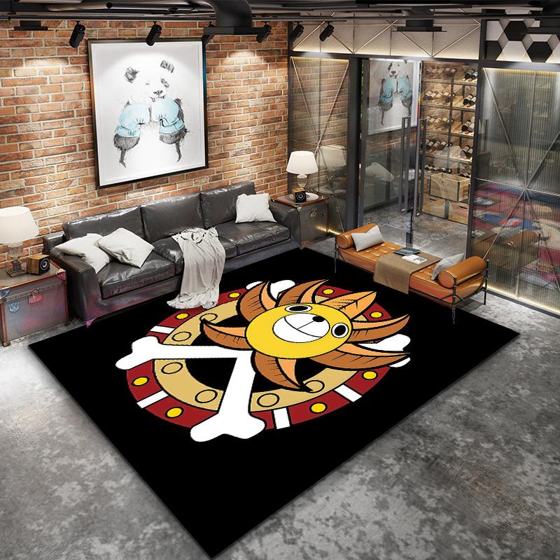 One Piece Jolly Roger Logo Carpet Rug For Living Room Bedroom Home Sofa Decoration,kids Play Nonslip Floor Mat