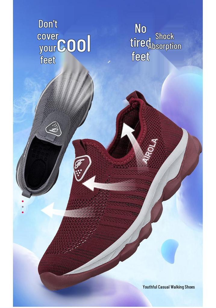 Non-slip Elderly Women's Casual Shoes - Comfortable Soft Sole Walking Shoes for Spring/Summer