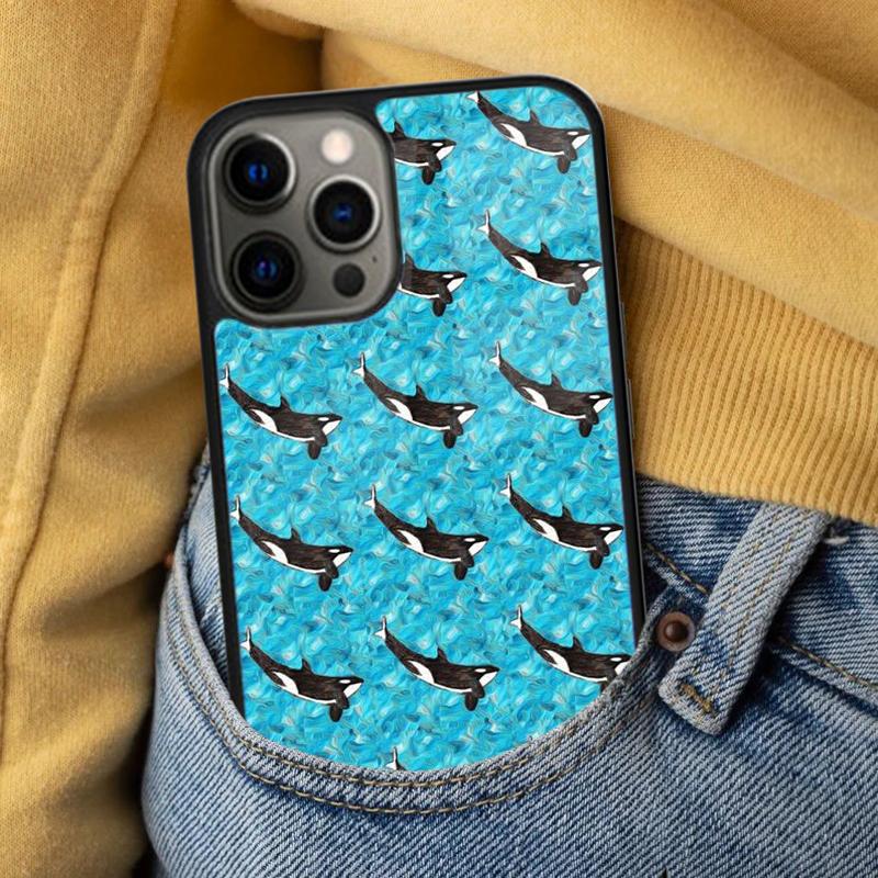 Orcas Whale Soft Phone Case for iPhone 17 Air 16e Pro Max 15 Pro 13 14 Plus 11 12 MagSafe Magnetic Coque