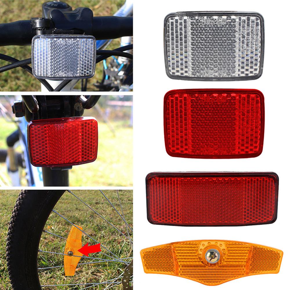 Bicycle Handlebar Reflector Kit Bike Wheel Reflective Front Rear Warning Light Road Safety Support Safety Lens