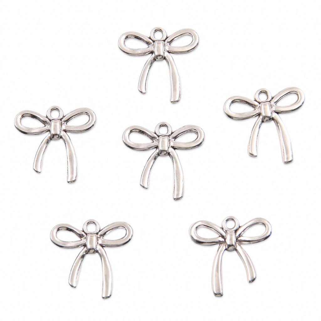 23 Styles Bowknot DIY Alloy Hollow Pendant Charm for Handmade Necklace & Bracelet