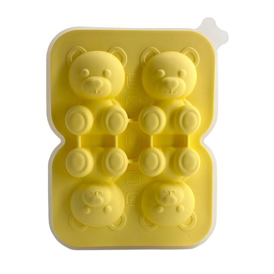 

Bear Shape Ice Cube Mold 4-Cavity Silicone Ice Tray Easy Release Creative Ice Cube Maker Multipurpose Jelly Chocolate Mold for Drinks Parties And