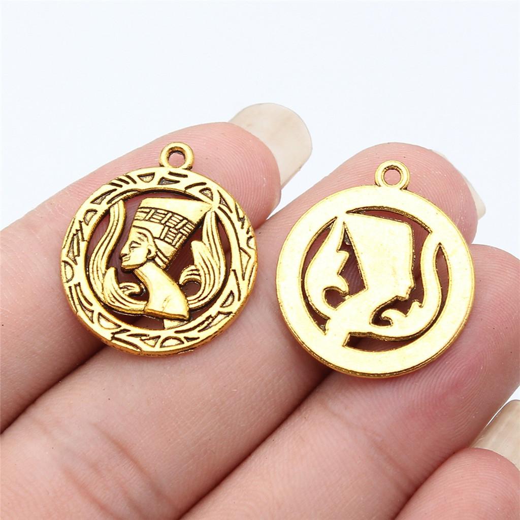 Charms Egipski Faraon Szef Wisiorki Vintage Biżuteria Materiały QC048