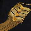 Dubai Indian Necklace Earrings Big Pendant Tassel Jewelry Set Gold Color For Women Nigeria African Bridal Wedding Party Jewelery