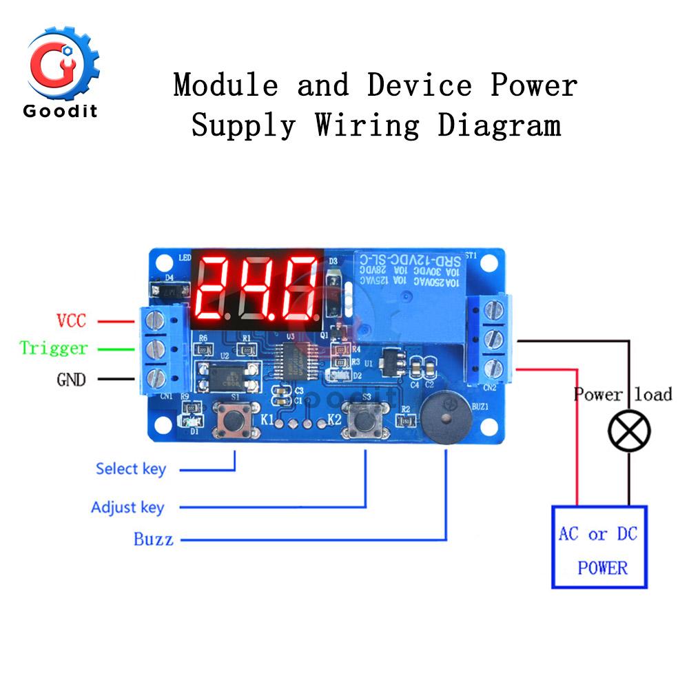 DC 12V Time Relay LED Display Automation Cycle Delay Timer Control Off Switch Delay Voltage Protection Relay module Relays 5