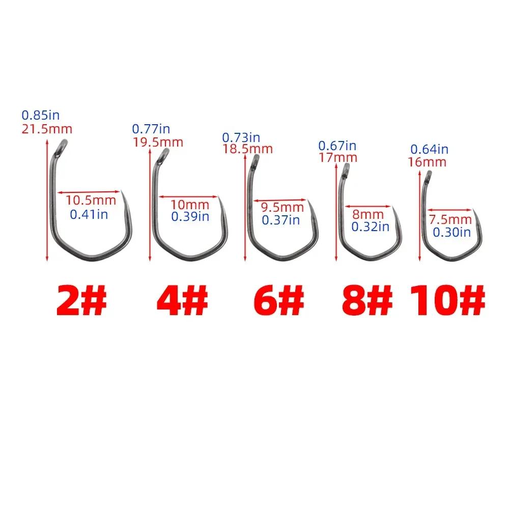 Hirisi 500pcs In Bulk  PTFE Coated High Carbon Stainless Steel Barbless Fish Hook With Eye Fishing Accessories 8020
