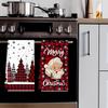 2pcs Christmas Kitchen Towels Merry Christmas Party Decoration 2025 Xmas Santa Claus Dish Towel Navidad Natal New Year Gift 2026
