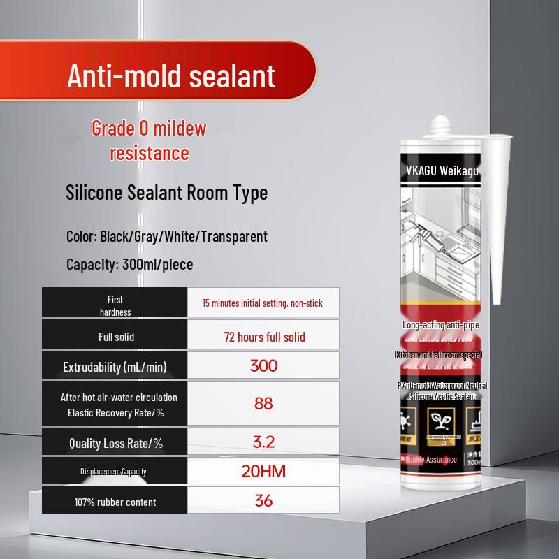 VIKAGU 0-Grade Anti-Mold Formaldehyde-Free Kitchen & Bathroom Sealant