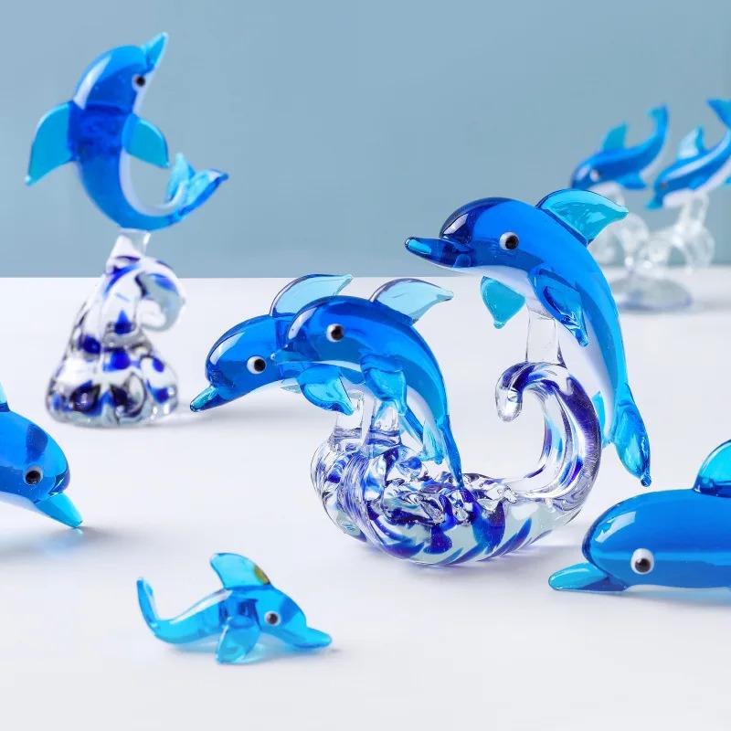 Neue Kreative Dekoration Niedliche Kleine Delfin Serie Schreibtischdekoration Glas Wohnzimmerdekoration Heimdekoration Delfin Glas