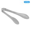 Uxcell Serving Tongs, Set of 4, 182mm X 30mm, Stainless Steel Ice Tongs, Mini Sugar Tongs, for Appetizers, Charcuterie, Desserts, Tea Parties, Bars, a