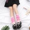 Lolita Style Leg Warmers Socks Female Knitted Warm Foot Cover Pink Heart Warmer Lady Autumn Winter Crochet Sock Boot Cuffs
