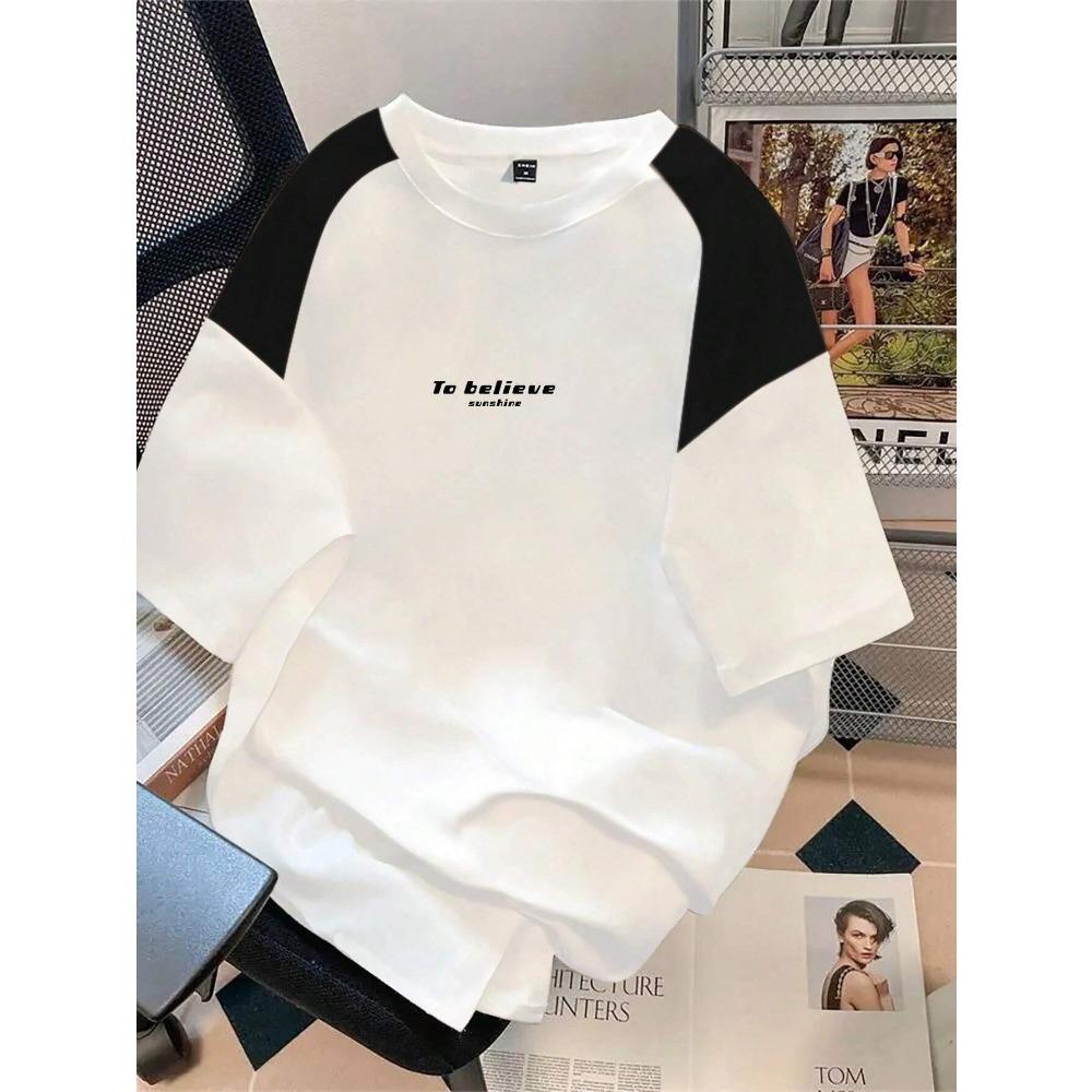 The new men's T-shirt for the summer of 2026 features a casual fashionable comfortable and soft 3D letter pattern print
