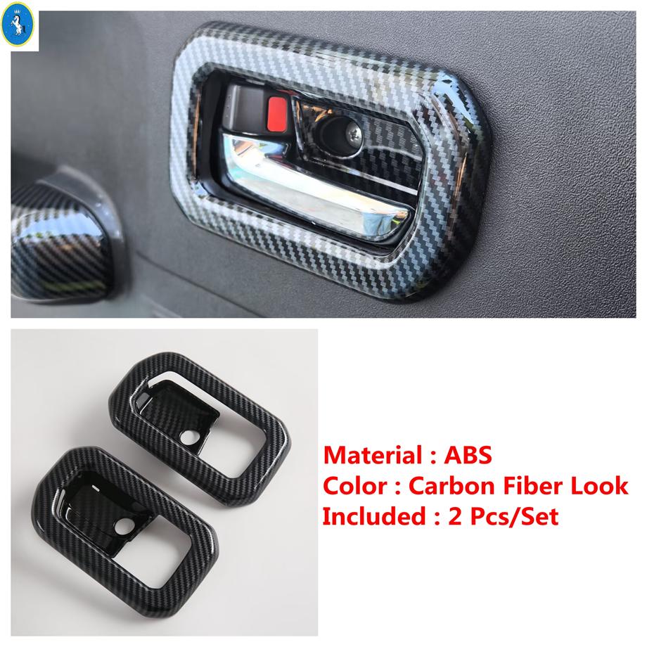Carbon Fiber Look Inner Car Door Pull Doorknob Handle Hand-clasping Bowl Cover Trim ABS Accessories For Suzuki Jimny - 2025