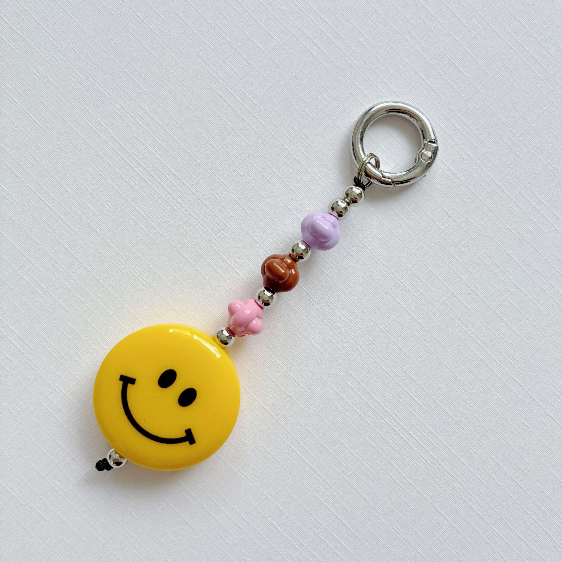 

Милая подвеска с улыбающимся лицом: Брелок из бисера и шнурок для мобильного телефона в японском и корейском стиле Colorful Bead Smiley Face Pendant