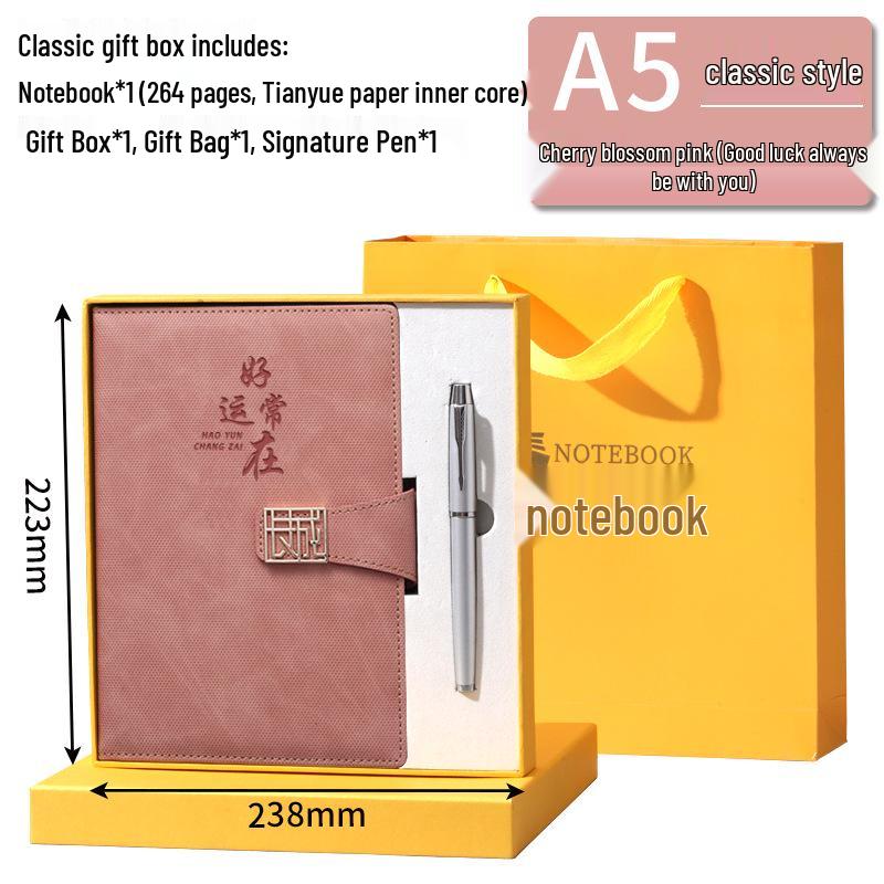 A5 Custom Strap Diary Notebook with Logo in Gift Box