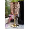 Pure Copper Wine Glass with Grape Vines Embossed Design & Brass Bottom, Serving Drinking Wine Cocktail Bar Hotel Restaurant, Volume-300 ML Pack of - 2