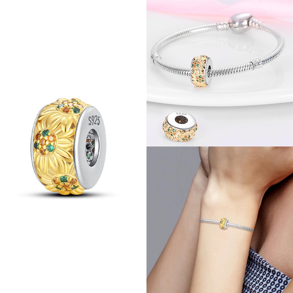 Exquisite Charm Gold Pearl Pendant Heart Love Beads Fit Copper Bracelet Jewelry Women Gift Diy Valentine'S Day Gift Necklace