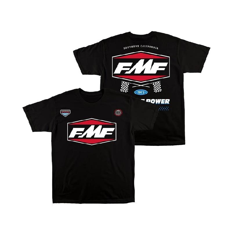 2025 Men s T-shirt Women s SPEEDWAYS TEE FMF Racing T-shirt Cotton Retro Short Sleeved T-shirt Men s Top Street Wear T-shirt S чёрный