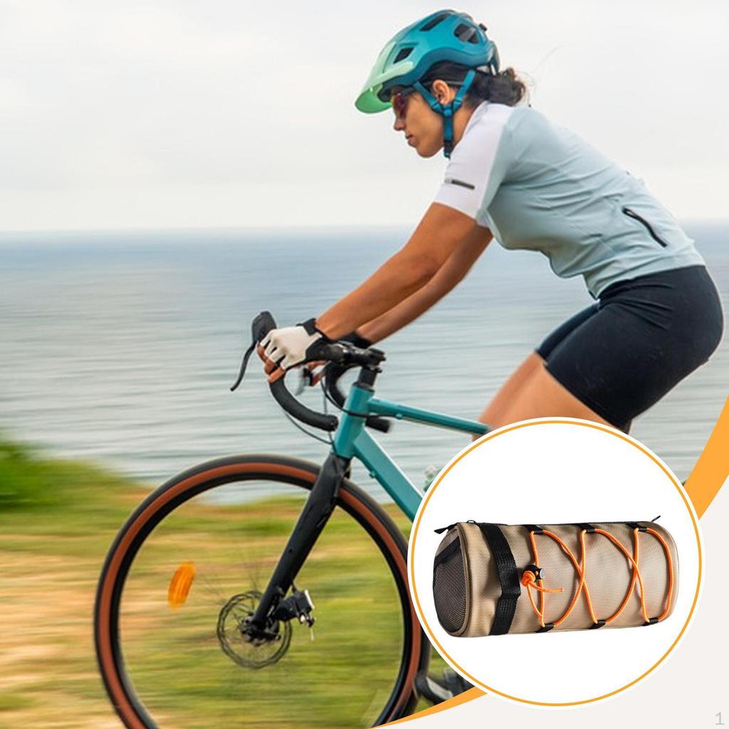 Handlebar Bag with Shoulder Strap And Elastic Cord for Storing Cycling Accessories Outdoors.